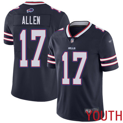 Youth Buffalo Bills #17 Josh Allen Limited Navy Blue Inverted Legend NFL Jersey